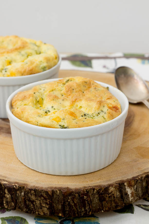 broccoli souffles in ramekins