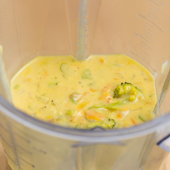 blending the soup