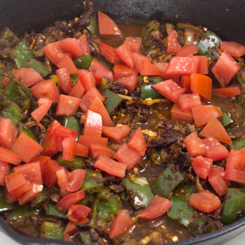 veggies with tomato added