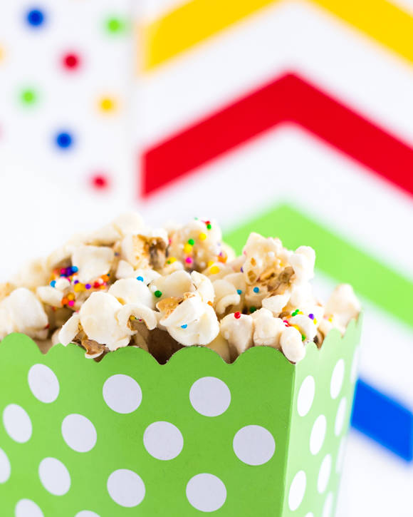 Popcorn close-up in a portable container.