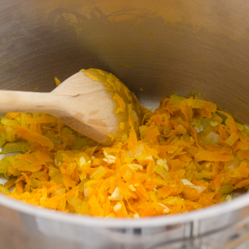 mixing veggies