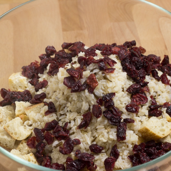 rice, cranberries and bread