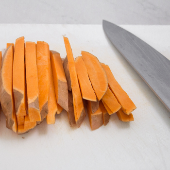 chopping yams
